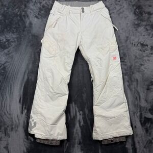 DC Shoes Snow Pants Womens 12 White 10K Waterproof Insulated Cargo Snowboard